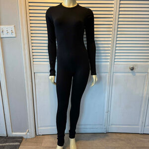 Women's FASHIONNOVA Black Ribbed Long Sleeve Jumpsuit S